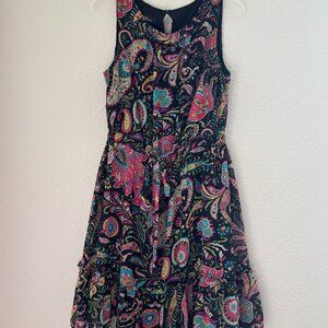 AGB Dress | Black with colorful floral design | Size 12